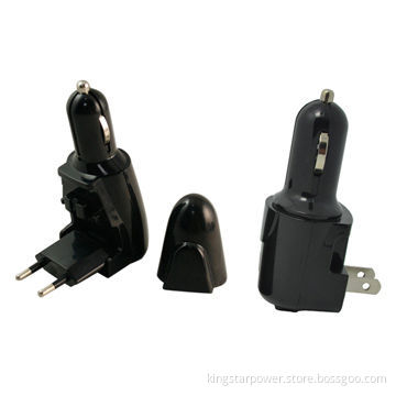 2-in-1 Universal Car and Home Travel Wall Charger for iPad Mini/iPhone 6/HTC/Blackberry/Samsung S5/S